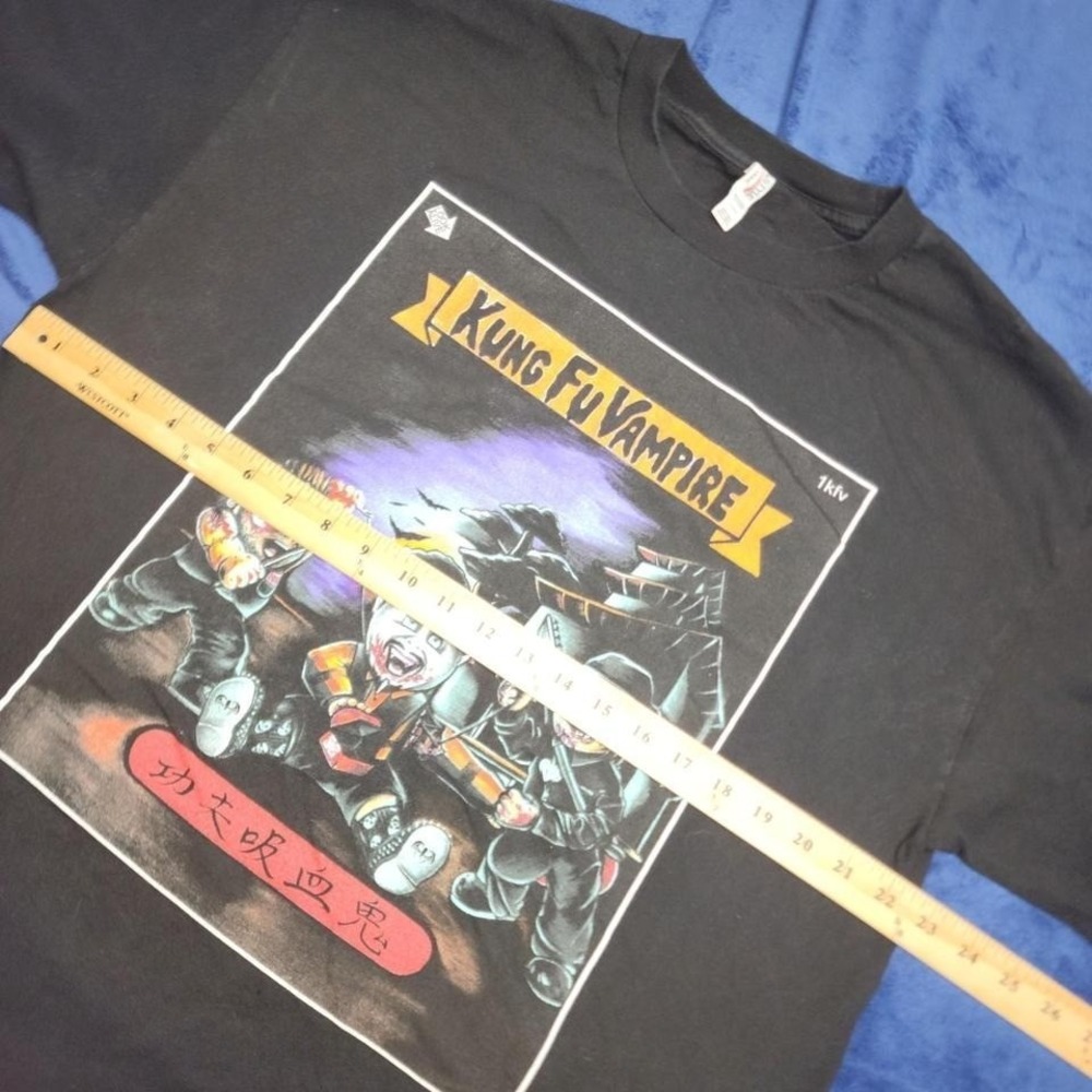 Kung Fu Vampire garbage pail kids black band merch tshirt XL - Picture 4 of 7
